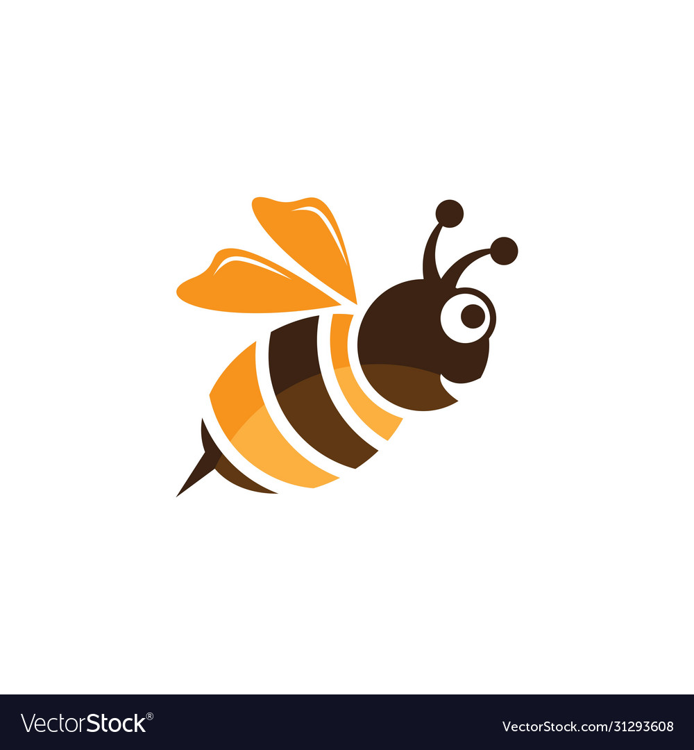 Bee logo icon Royalty Free Vector Image - VectorStock