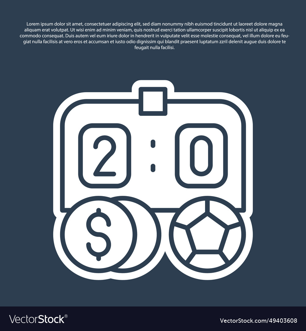 Blue line soccer football betting money icon