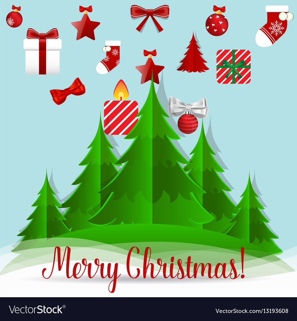 Christmas background with tree Royalty Free Vector Image