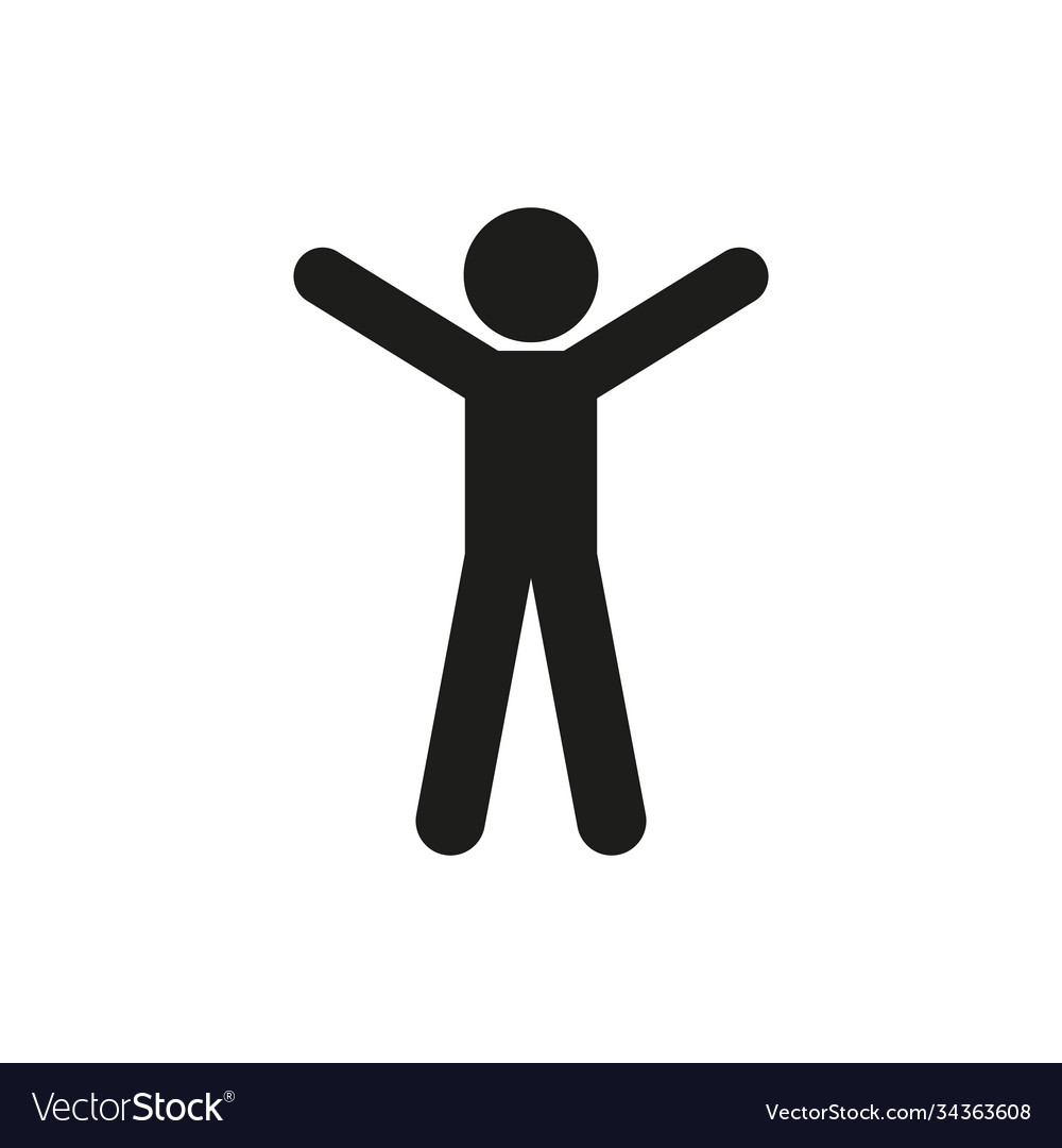 Icon a person with their hands up simple Vector Image