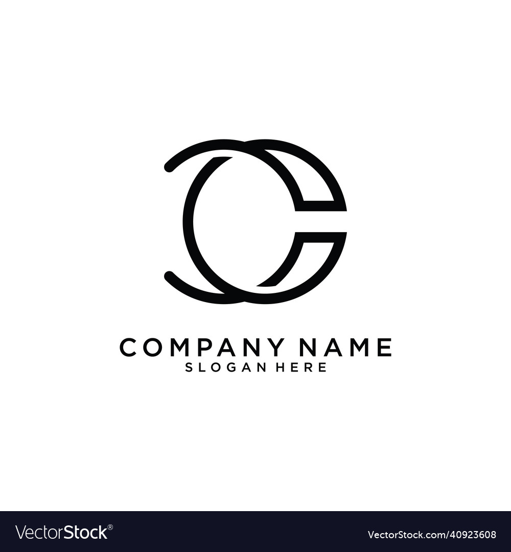 Initial letter c or cc logo design template Vector Image