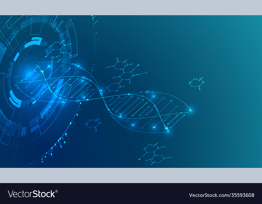 Isometric Science Concept Abstract Dna Technology Vector Image