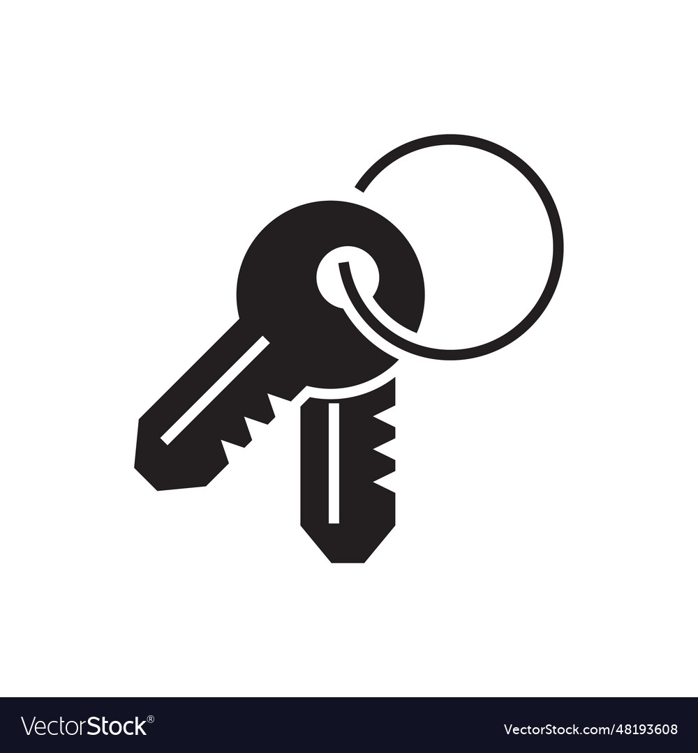 Key black icon on white Royalty Free Vector Image