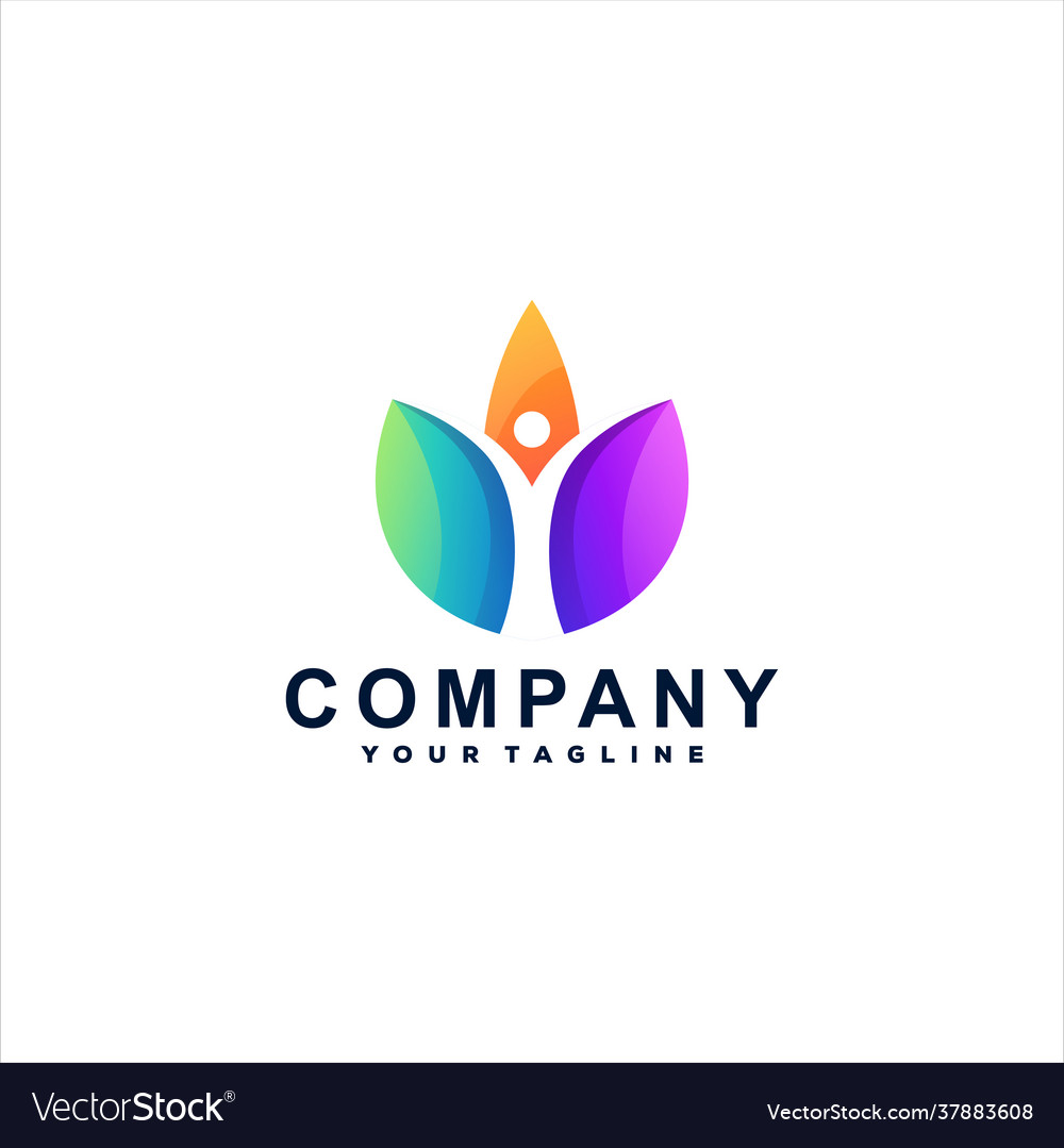 People Color Gradient Logo Design Royalty Free Vector Image