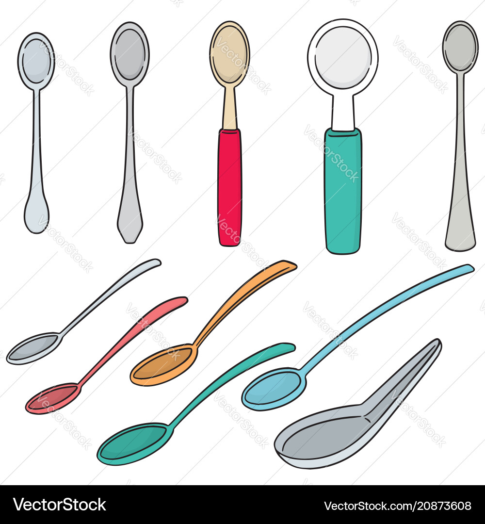 Set of spoon Royalty Free Vector Image - VectorStock