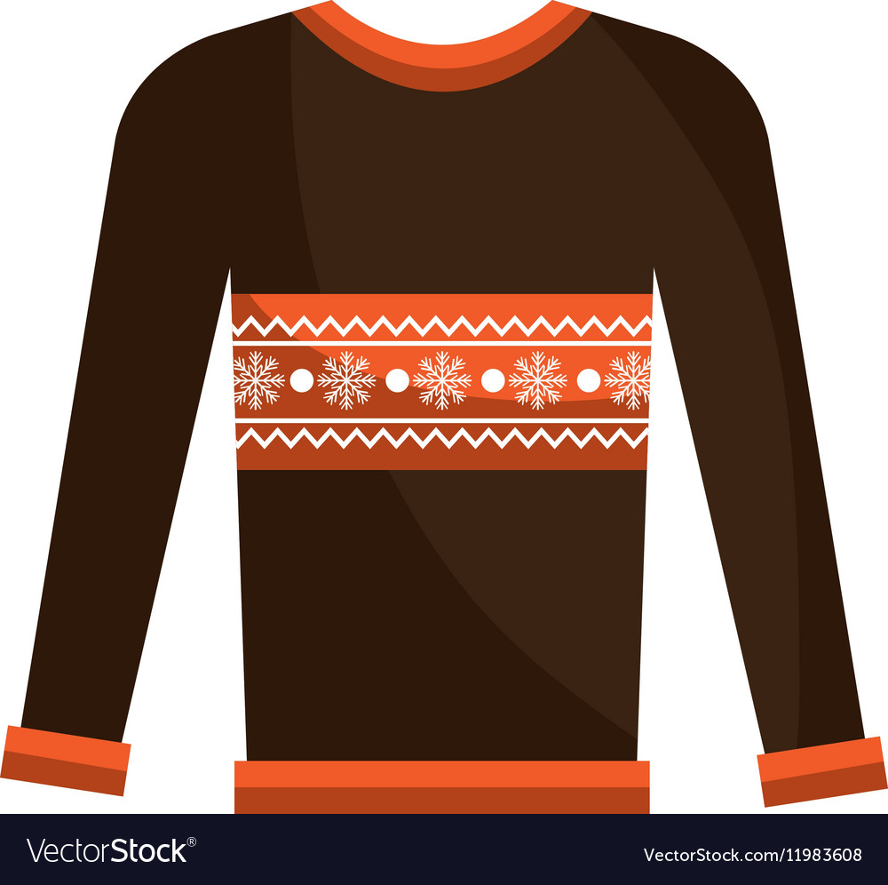 Winter sweater clothes isolated icon