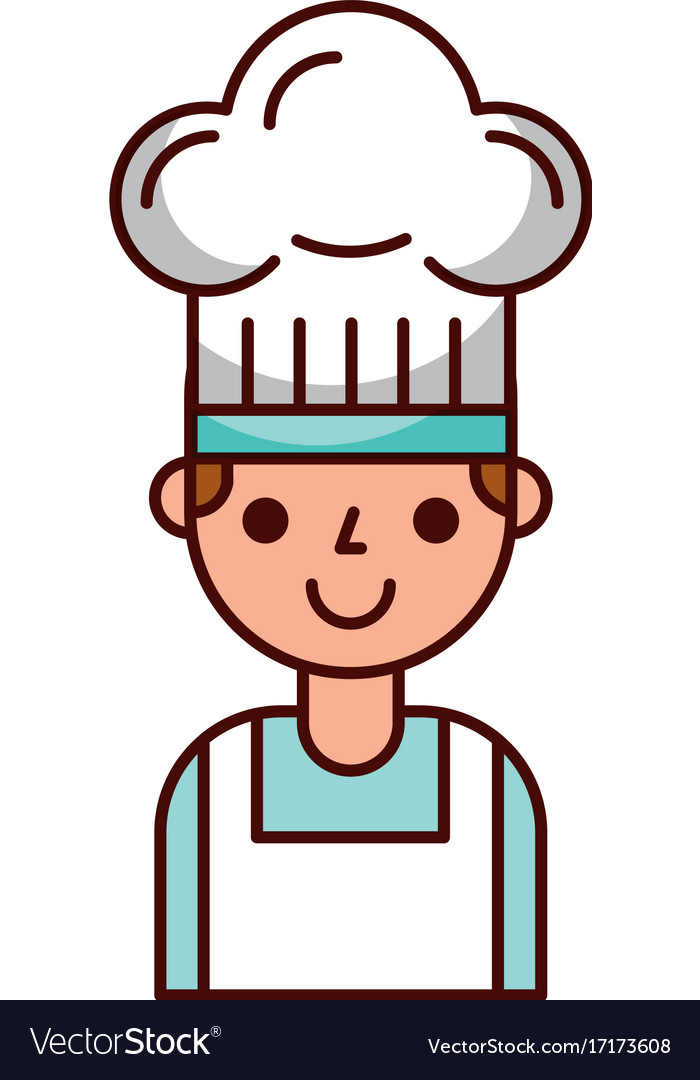 Young confident chef man in uniform hat sign