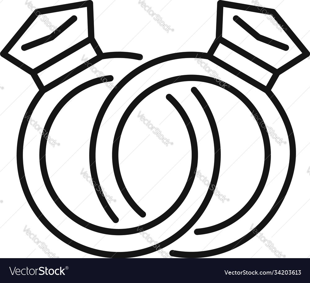 Affection diamond rings icon outline style Vector Image