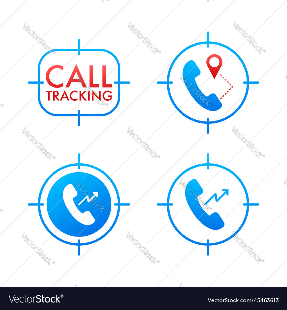 Call tracking sign label phone icon Royalty Free Vector