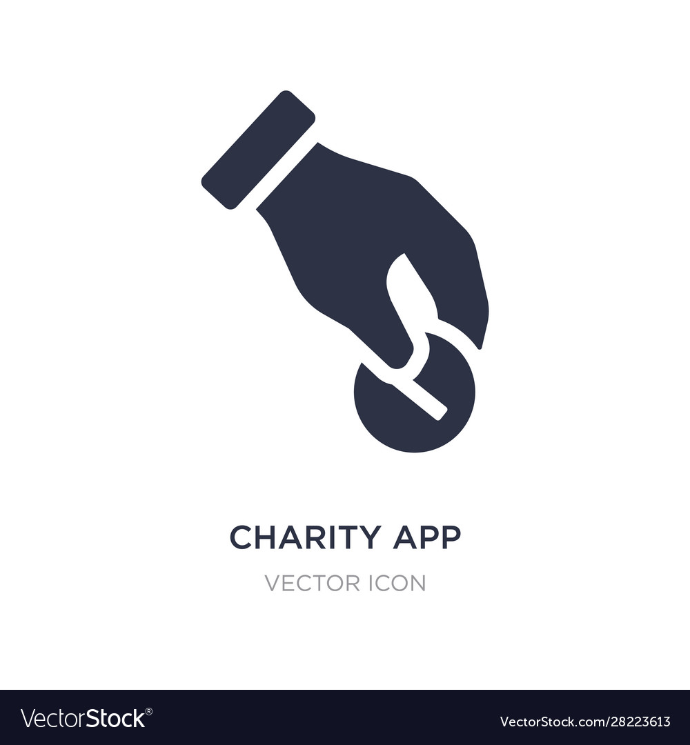 Charity app icon on white background simple