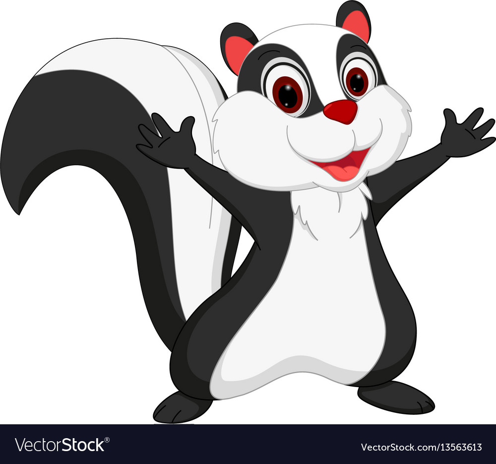 Happy skunk cartoon Royalty Free Vector Image - VectorStock