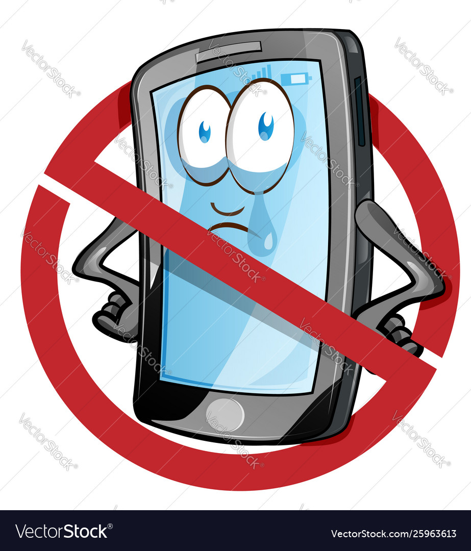 Mobile cell phone in cartoon style inside red Vector Image