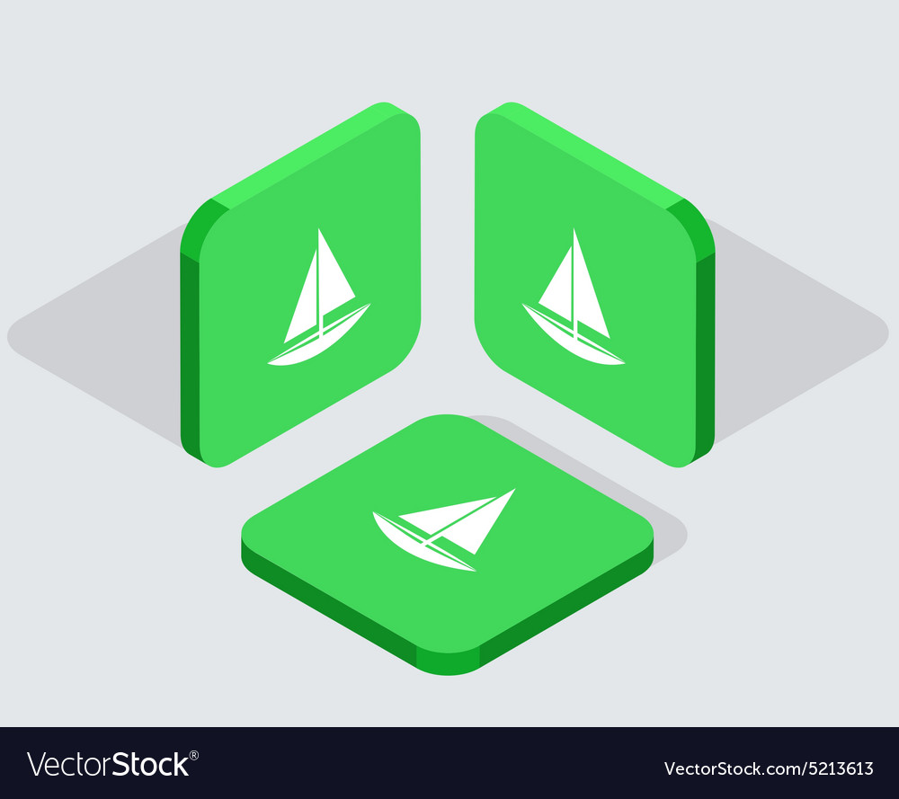 Modern 3 isometric app icons Royalty Free Vector Image