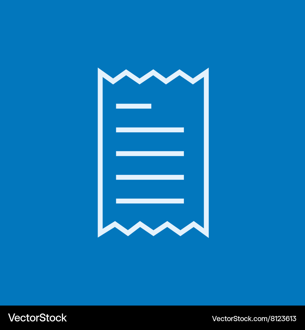 Receipt line icon Royalty Free Vector Image - VectorStock