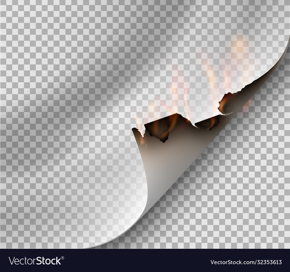 Transparent Design Burning Templates Torn Paper Vector Image