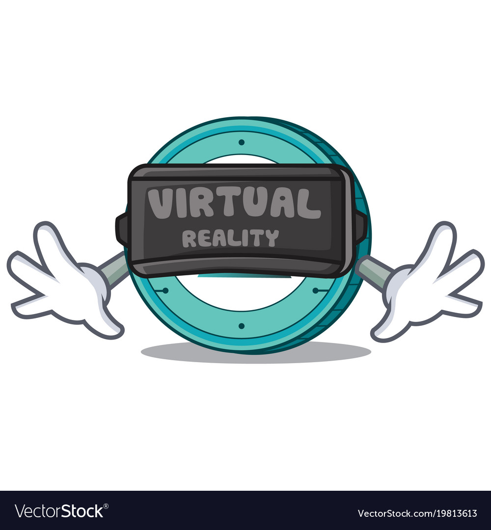 With virtual reality salt coin mascot cartoon