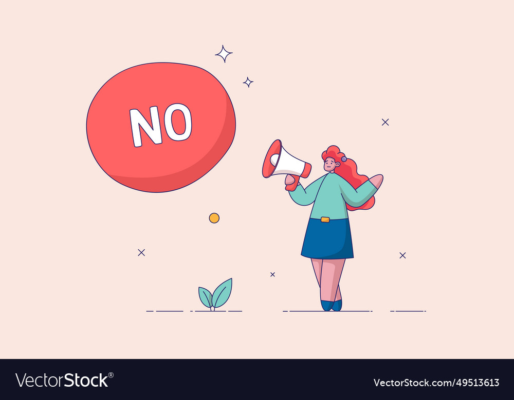 Woman says no symbol of refusal rejecting abuse Vector Image