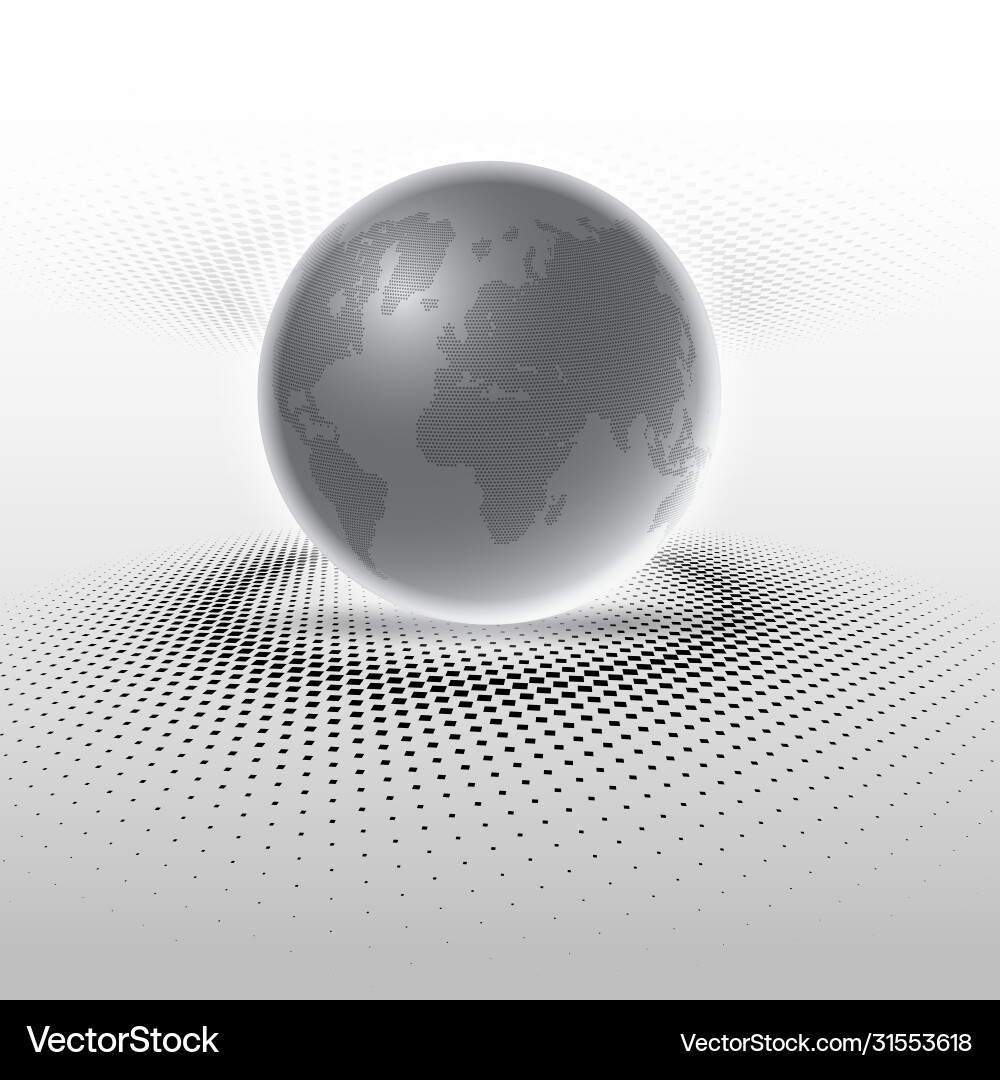 Abstract globe background halftone dots design Vector Image