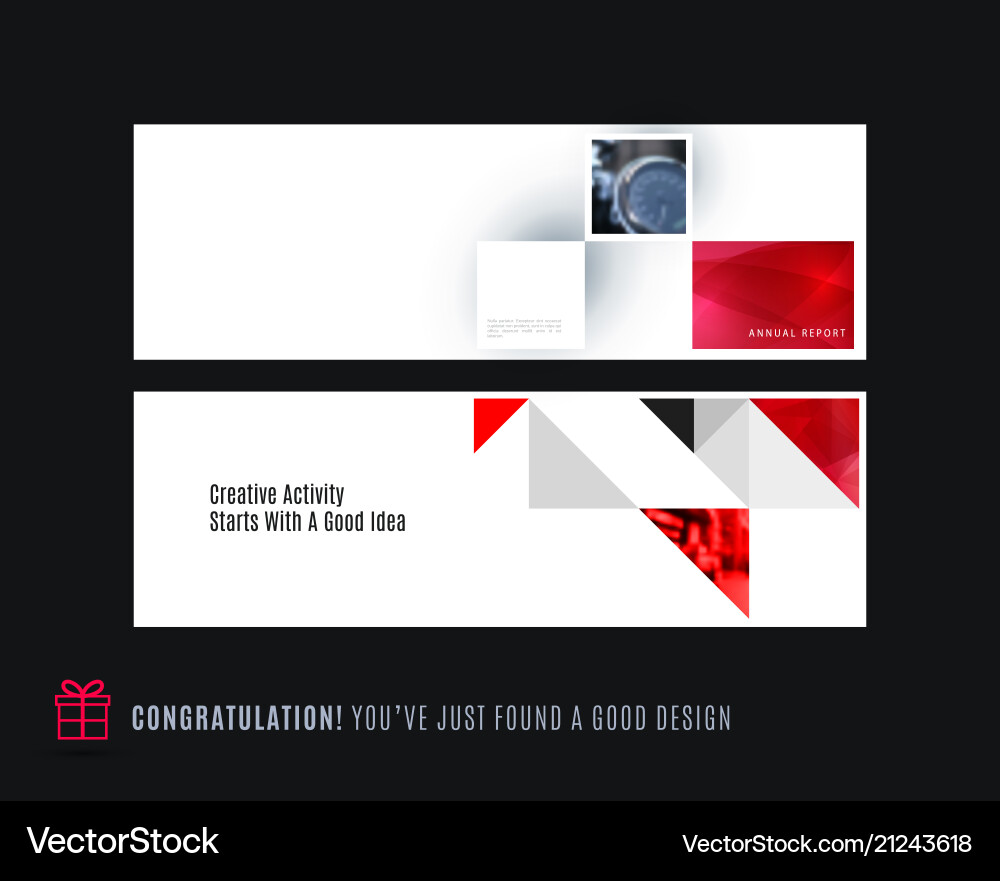 Abstract Set Of Horizontal Website Banners Vector Image