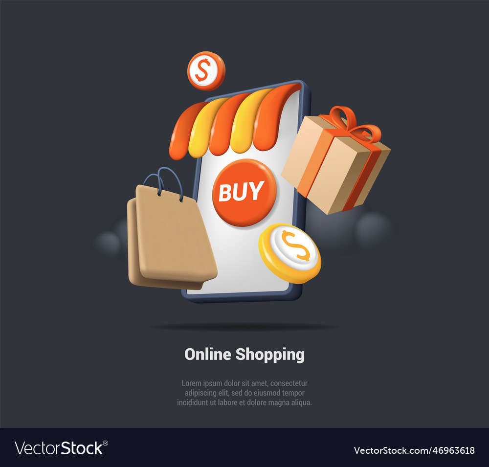 Concept of online shopping with application