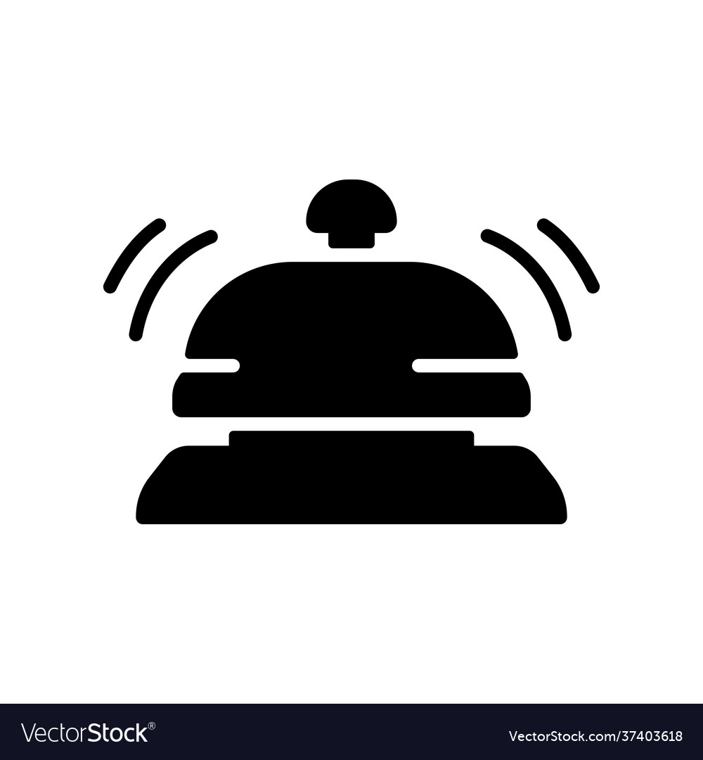 Counter bell hotel service glyph icon Royalty Free Vector