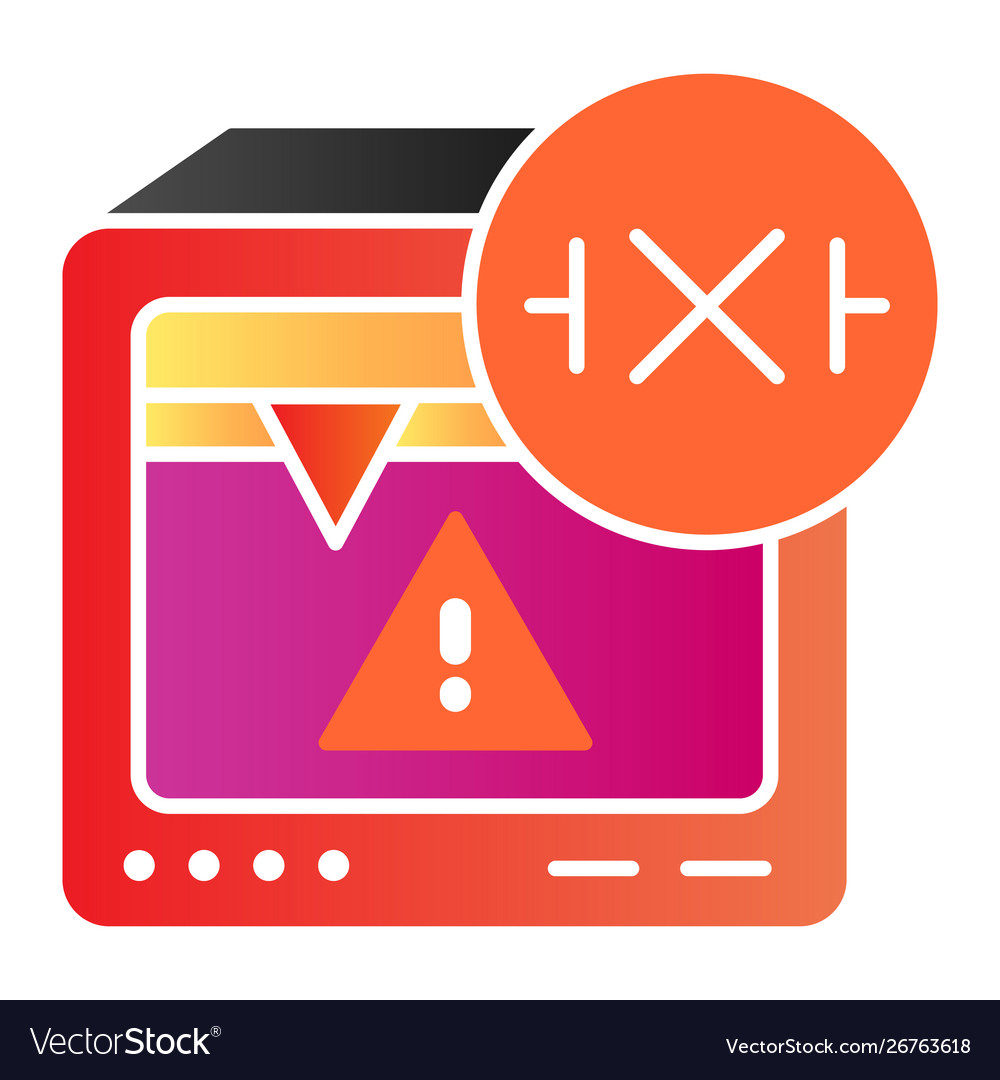 Error printing flat icon 3d printer warning color Vector Image