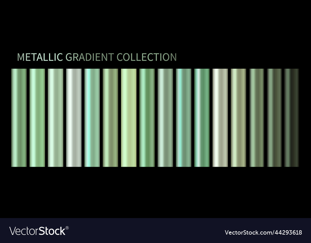 Gradient colors set green emerald Royalty Free Vector Image