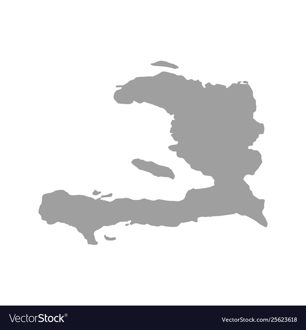 Haiti map silhouette isolated on white background Vector Image