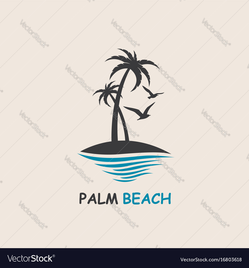 Palm beach icon Royalty Free Vector Image - VectorStock