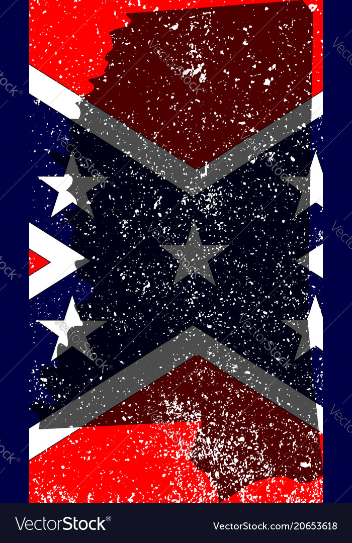 Rebel civil war flag with mississippi map Vector Image