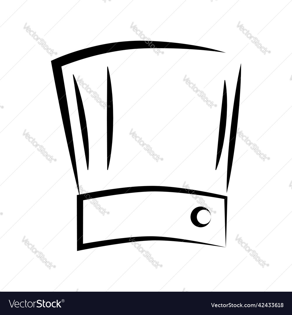 Simple hand draw sketch chef hat at white Vector Image