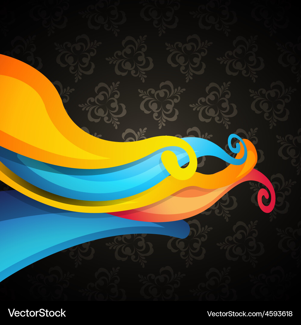 Wave on dark background Royalty Free Vector Image