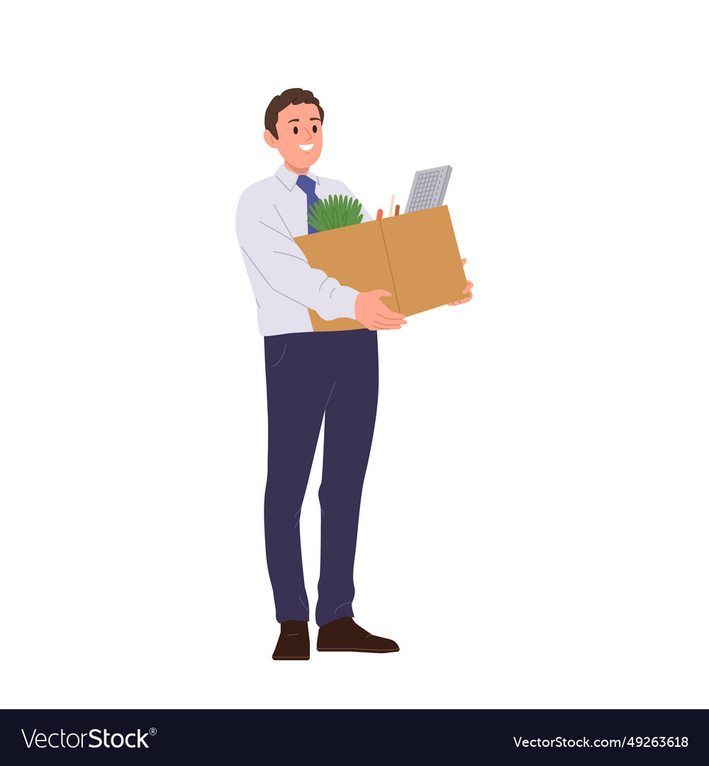 Young businessman or employee worker cartoon Vector Image