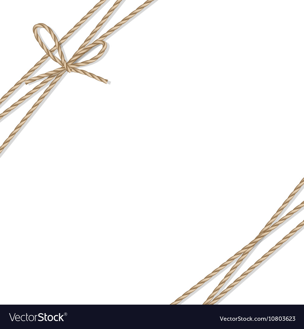 Background with rope bow and ribbons Royalty Free Vector