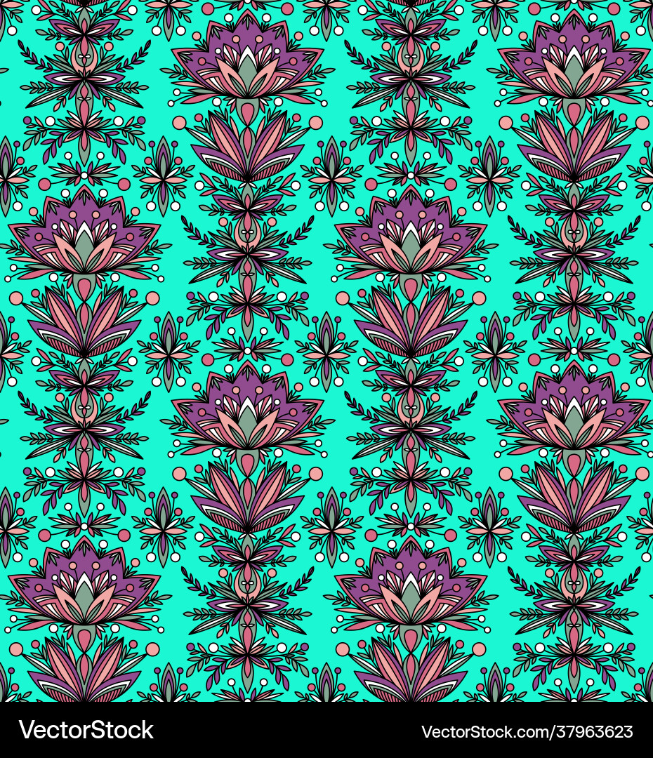 Beautiful flowers on a turquoise background Vector Image