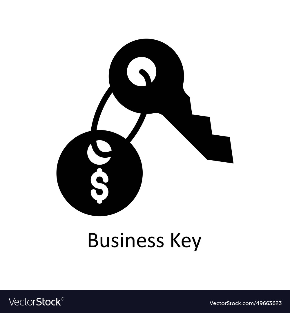 Business key solid icon design