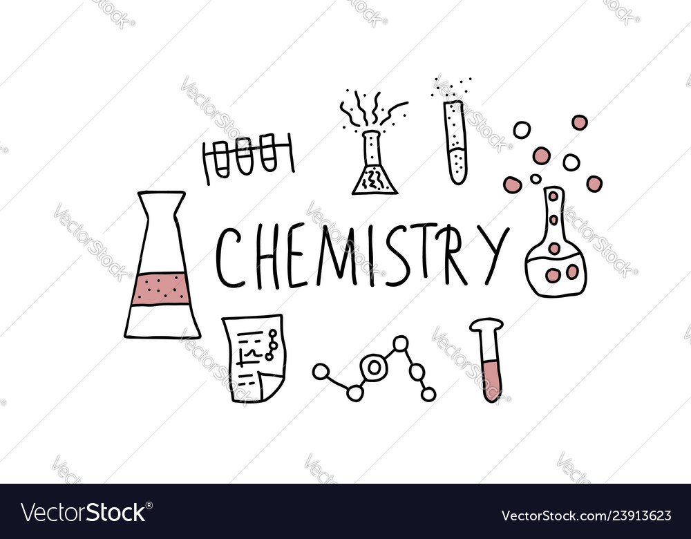 Chemistry doodle objects set