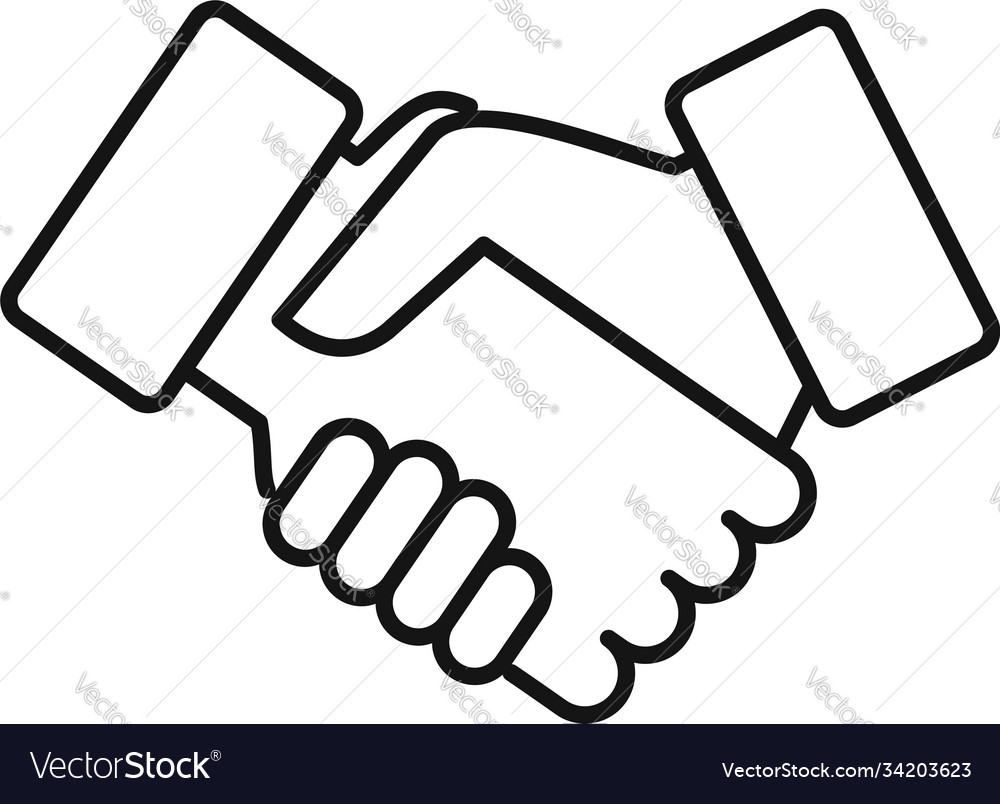 Handshake Icon - Download in Colored Outline Style