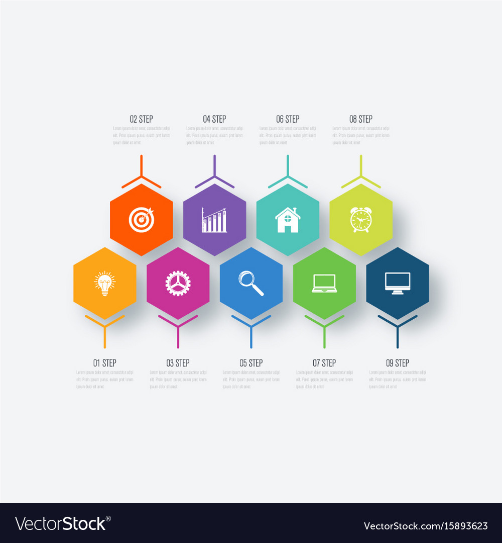 Infographics nine options Royalty Free Vector Image