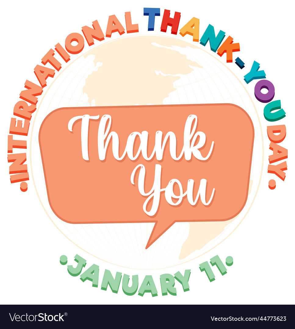 International thank you day icon Royalty Free Vector Image