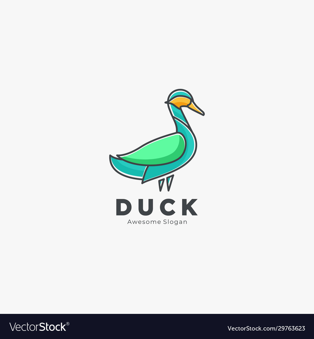 Logo duck pose line art style