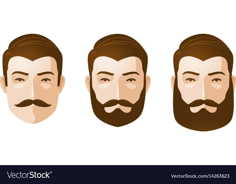 Portrait of beautiful men man with beard Vector Image