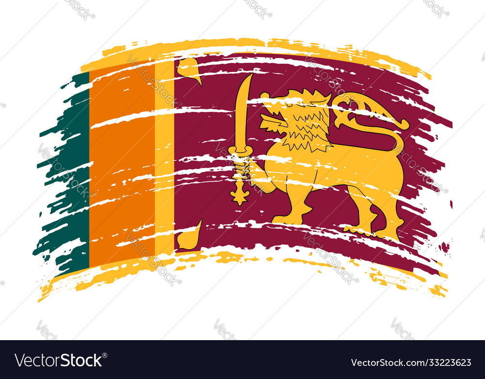 Sri lanka flag in grunge brush stroke Royalty Free Vector