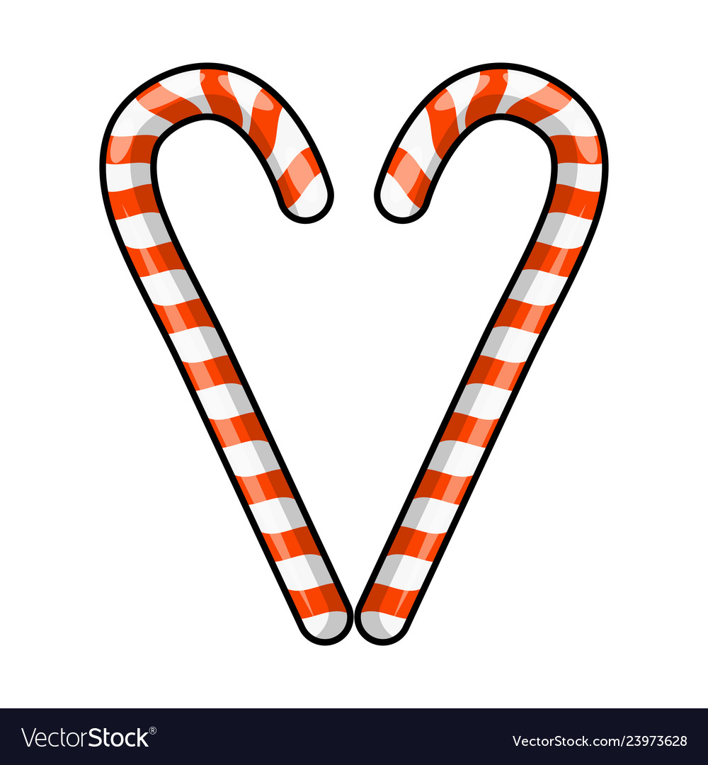 Candy cane heart for christmas design isolated