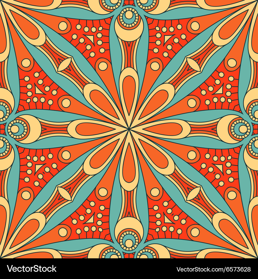 Ethnic floral seamless pattern Royalty Free Vector Image