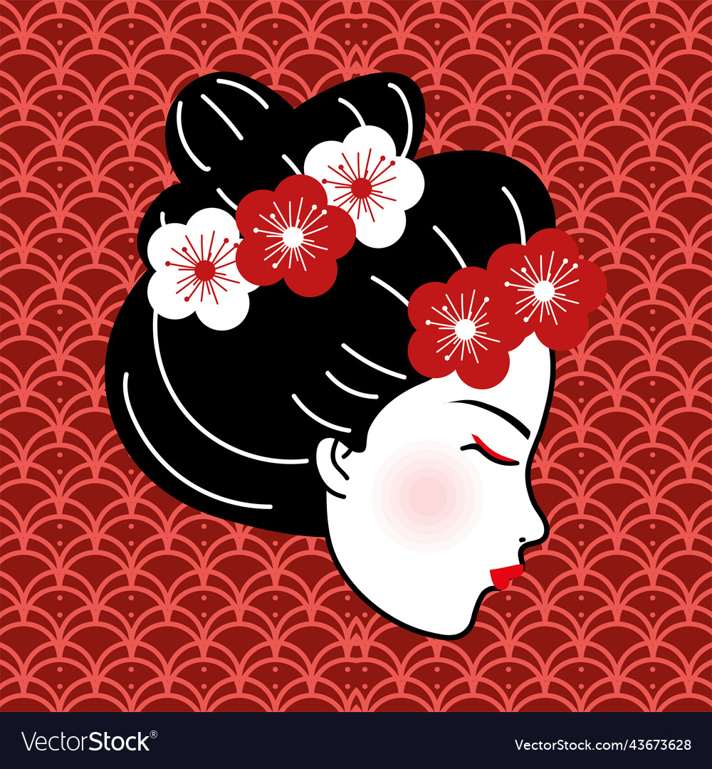 Face of geisha Royalty Free Vector Image - VectorStock