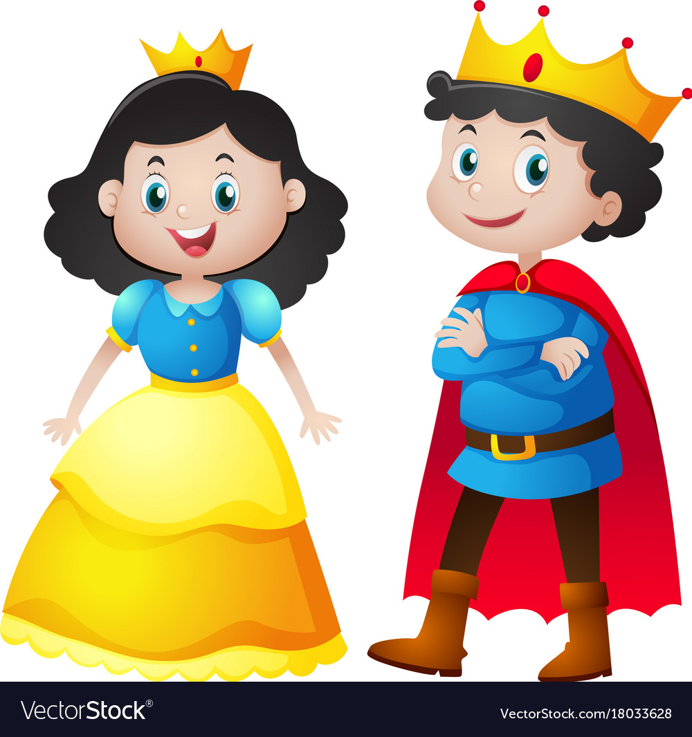 Fairytale characters of king and queen Royalty Free Vector