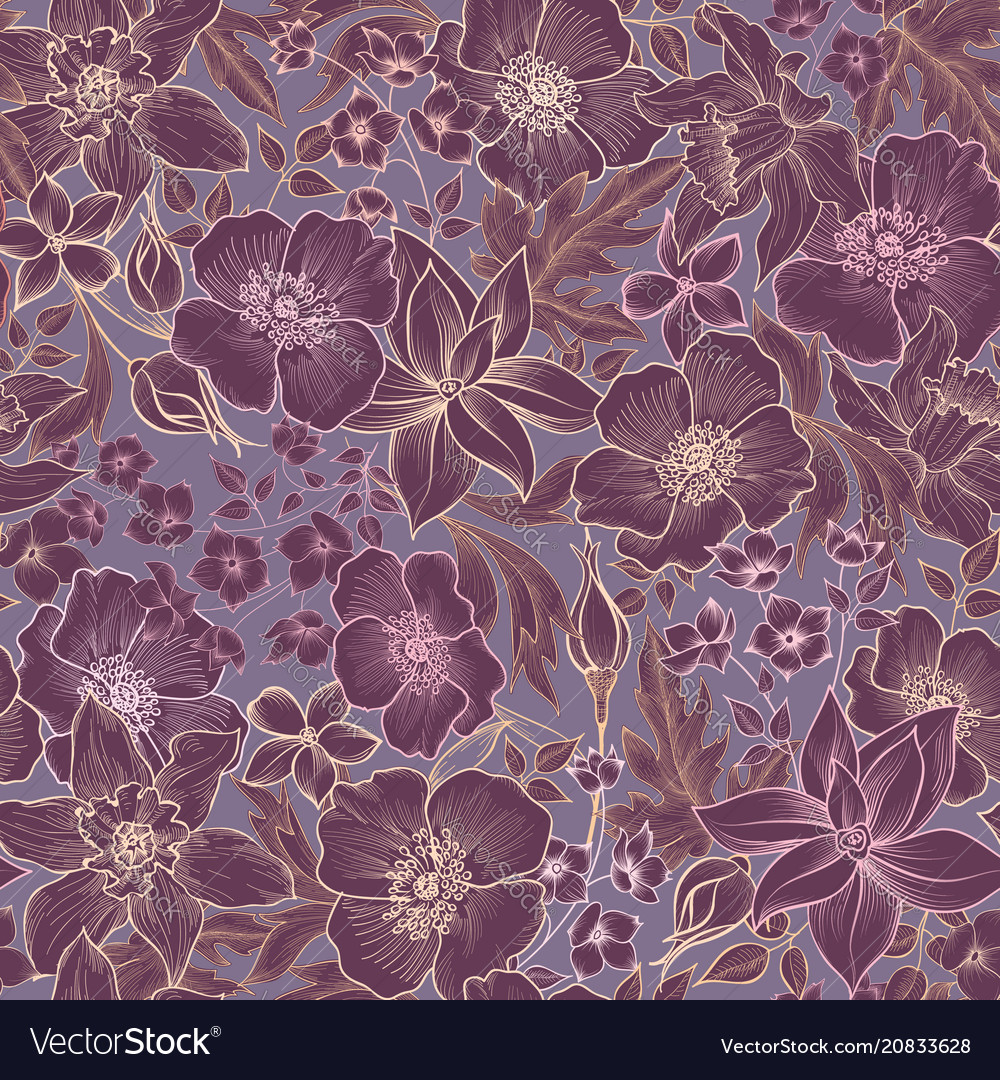 Floral tile pattern flower background garden