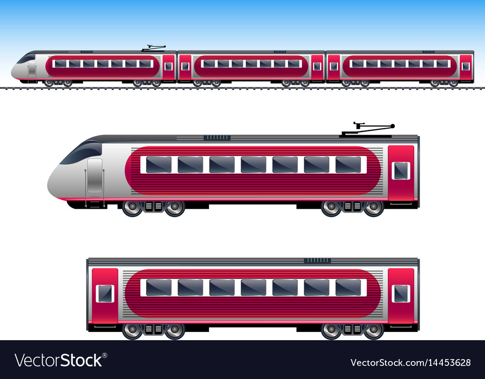 Passenger red train Royalty Free Vector Image - VectorStock