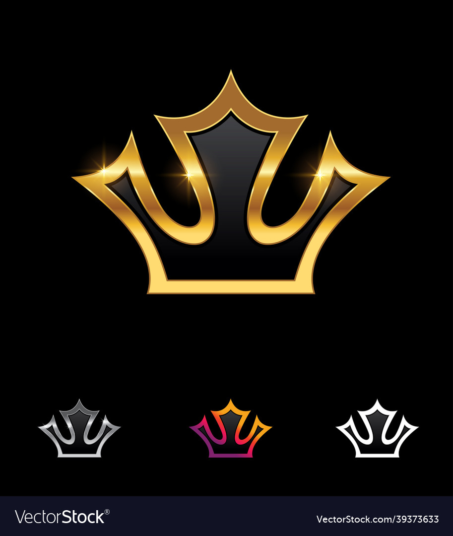 Golden simple stylish crown sign Royalty Free Vector Image